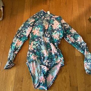 one piece sun protection swimsuit